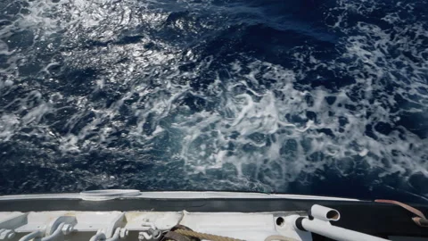 View Down from Sailing Ship to Waves in Drake Passage 스톡 동영상 337790016