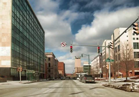 View down State Street Stock Photos