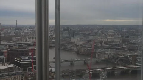 View Down towards St Pauls Cathedral and BT Tower from The Shard Stock Footage 323430560