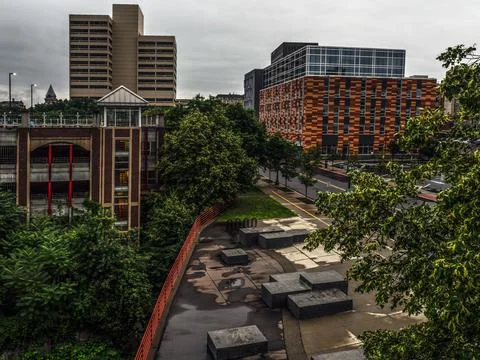 View down W. Washington Stock Photos