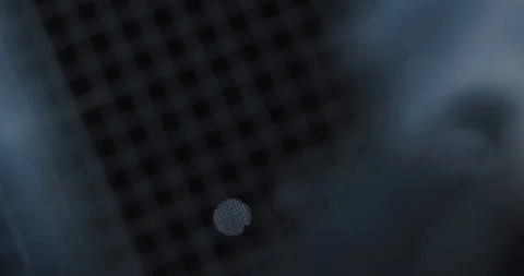 View down a WELL while it rains, can see rain droplets in water with metal mesh Video stock 123138693