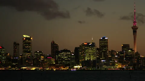 View of Downtown after Sun Set Video stock 67513969