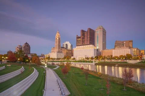 View of downtown Columbus Ohio Skyline Fotos de archivo