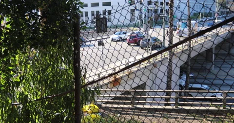 View Of Downtown LA Freeway Stock Footage 225784248