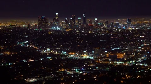 View Of Downtown Los Angeles From Above Stock Video Pond5