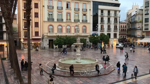 View of downtown Malaga Stock Footage 102555732