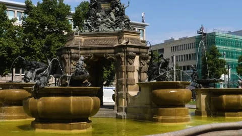 View of downtown Mannheim Vídeo Stock 137536553