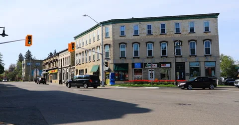 View of downtown New Hamburg, Ontario, Canada, editorial exclusive 4K Stock Footage 170152653