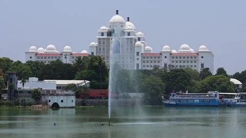 View of Dr. B.R. Ambedkar Telangana State Secretariat building. Stock Footage 285151131