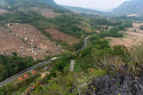 View from dragon cave, Thakhek loop, Laos Stock Photos