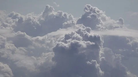 View of dramatic rainy clouds formation from airplane POV Point of view aircraft Stock Footage 82372236