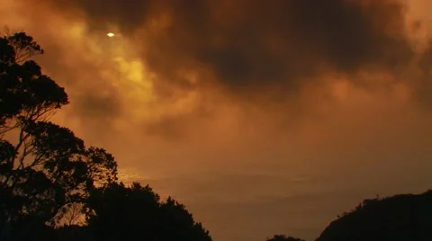 View of dramatic sky at sunset, Hawaii Stock Footage 60691571