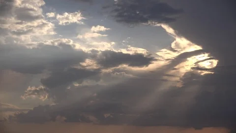 View of dramatic stormy clouds formation heavy storm rain fall dangerous monsoon Stock Footage 81987459