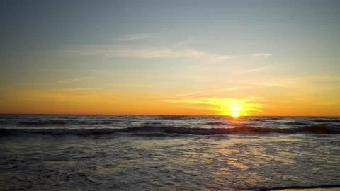 View of the dramatic sunset landscape at the Baltic seaside Stock-Footage 244611709