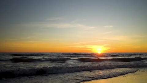 View of the dramatic sunset landscape at the Baltic seaside 스톡 동영상 246243029