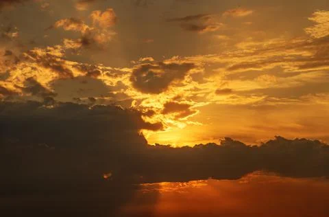 View on dramatic sunset Stock Photos