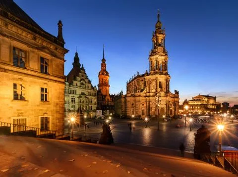 View of Dresden in the evening. Germany Stock Photos