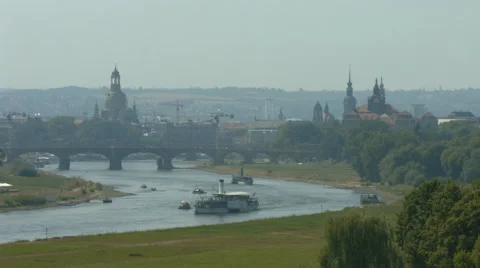 View on Dresden in summer Vídeo Stock 65002595