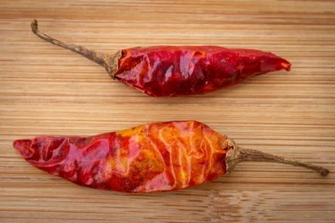 View of dried red chilli used commonly in indian cooking. Stock Photos