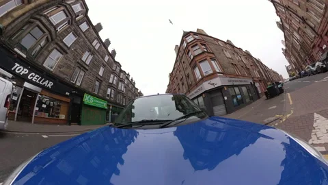 View of driver driving though Edinburgh Stock Footage 137546094