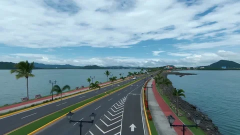 View of driver when starting driving on avenue Vidéo 166118825