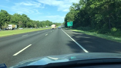 View from a driving car Stock Footage 86858431