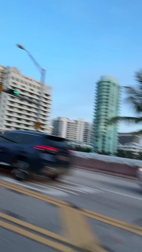 View from driving car Miami Beach east side on August 5, 2023 스톡 동영상 249891689