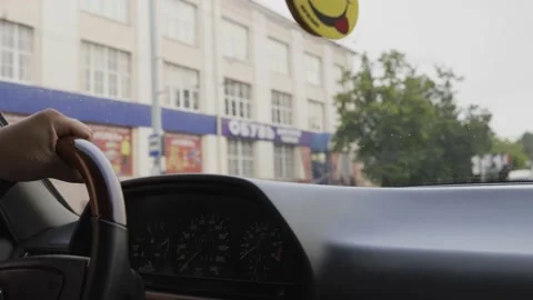 View From A Driving Car Speedometer Stock Footage 201251460