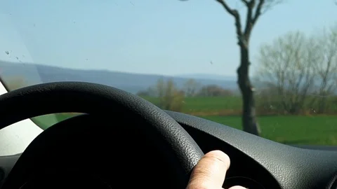 View of driving from a moving car Stock Footage 128235360
