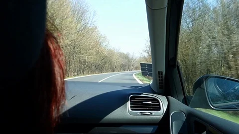 View of driving from a moving car Stock Footage 128236580