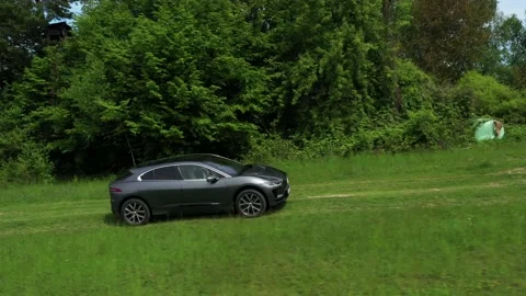A view of driving in nature on an electric drive 库存影片 131884853
