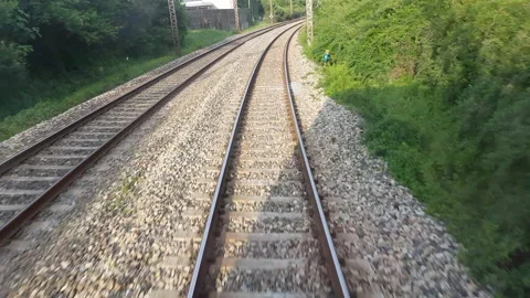 View of Driving Railroad on train Stock Footage 162570005