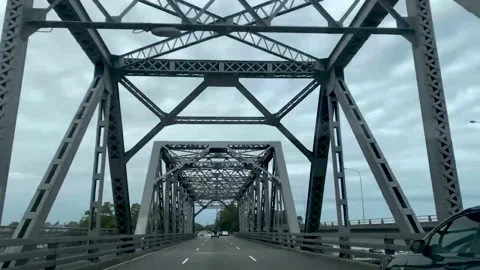 View from driving through a bridge Video stock 162656879