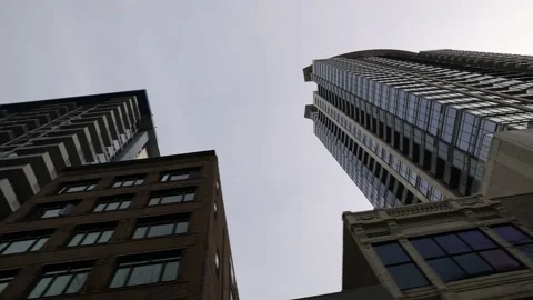 View Driving Through City Looking Up At Buildings On Side 스톡 동영상 167738229