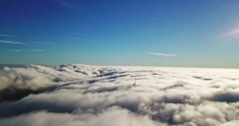View of a drone above the fog Stock Footage 105177401