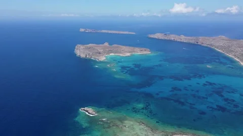 View from drone on Balos bay and sea on Crete. Stock Footage 165811476