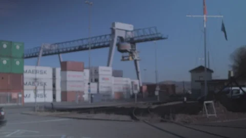 View Of Drone With Camera Flying over The Birsfelden area. Stock Footage 120879443