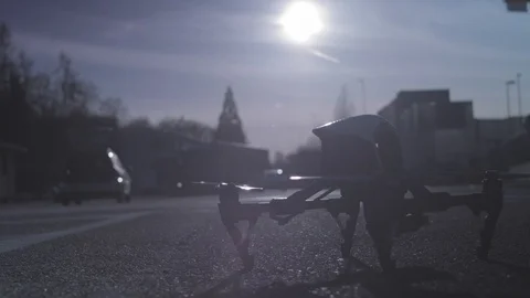 View Of Drone With Camera Flying over The Birsfelden area. Stock Footage 120879926