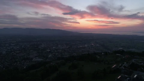 View from a drone of the city of Dornbirn Stock Footage 266895595