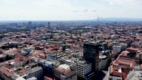 View from the drone the city of Zagreb Video stock 163646211