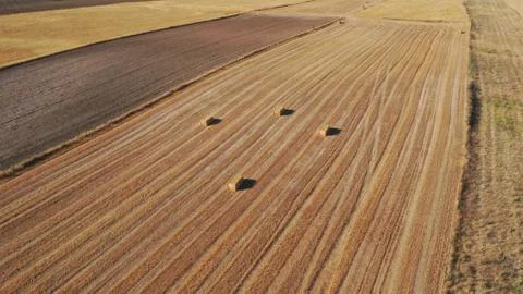 View from the drone of the curious position of the bullets left in the drynes Stock Photos