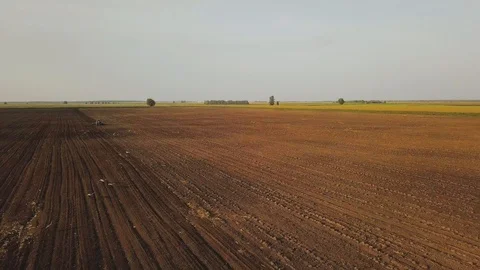 View from the drone to the farm field. Stock Footage 94824694