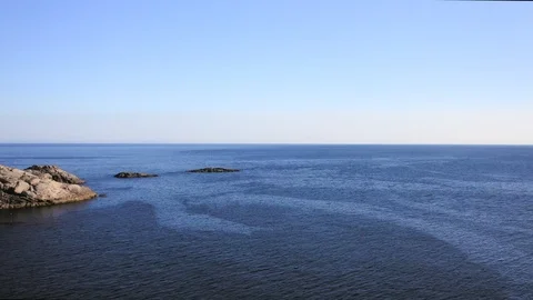 View from the drone, flying over the sea and stones Stock Footage 122720845