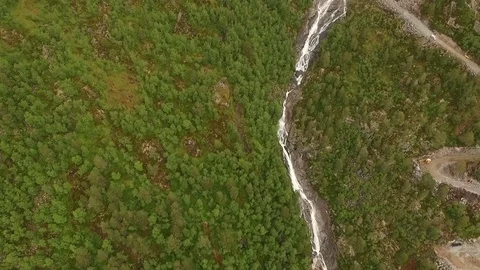 View from the drone - forests, mountains, waterfalls Stock Footage 69785679