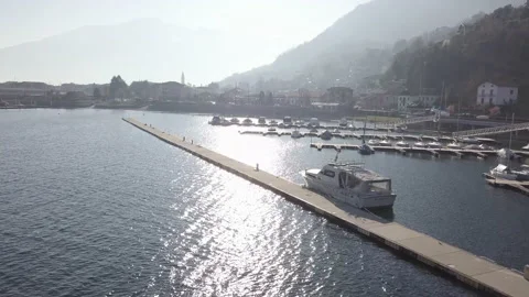 View from the drone harbor in the Alps 스톡 동영상 147947138