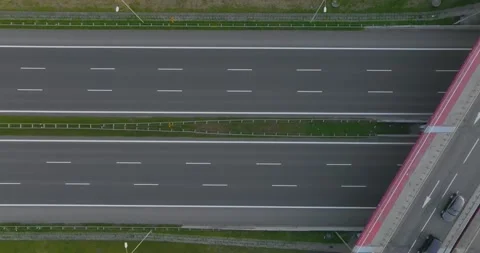 View from the drone on the highway and the expressway. Traffic concept, passi Video stock 188090333