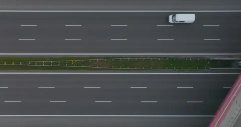 View from the drone on the highway and the expressway. Traffic concept, passi Stock Footage 188090345