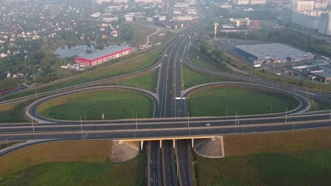 View from the drone on the highway Stock-Footage 157860796