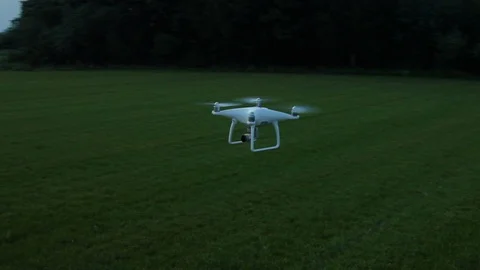 View Of Drone Hovering In The Field Stock Footage 92387011