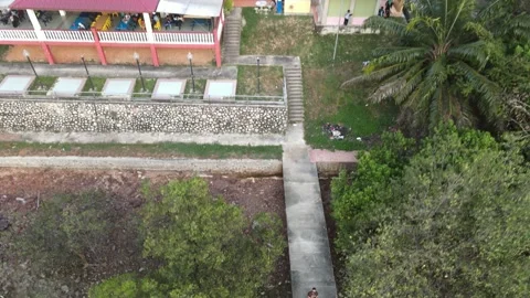 View of drone landing next to the jetty in Teluk Kemang Stock Footage 150722271